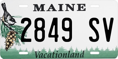ME license plate 2849SV