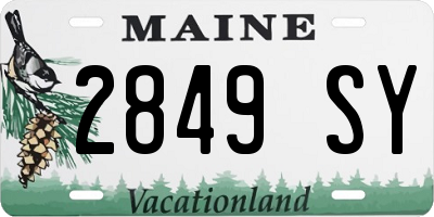 ME license plate 2849SY