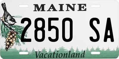 ME license plate 2850SA