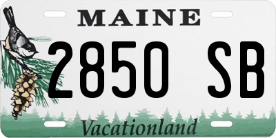 ME license plate 2850SB