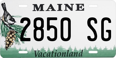 ME license plate 2850SG