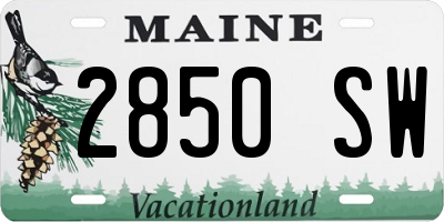 ME license plate 2850SW