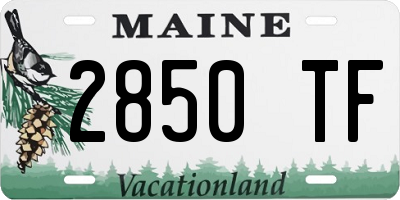 ME license plate 2850TF