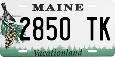 ME license plate 2850TK