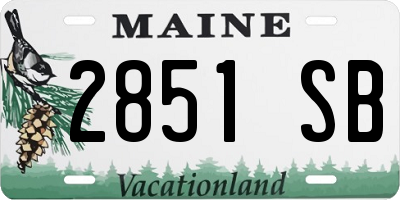 ME license plate 2851SB