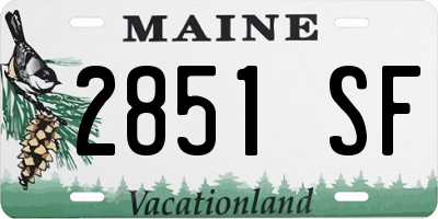 ME license plate 2851SF