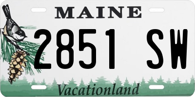 ME license plate 2851SW