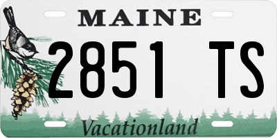ME license plate 2851TS