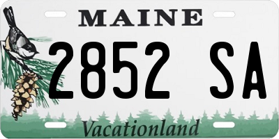 ME license plate 2852SA