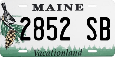 ME license plate 2852SB