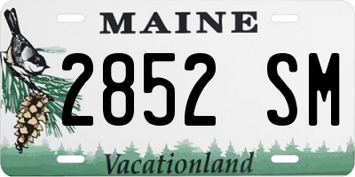 ME license plate 2852SM