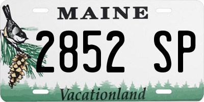 ME license plate 2852SP