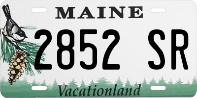 ME license plate 2852SR