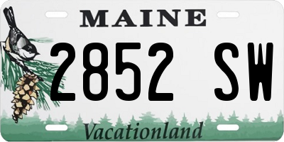 ME license plate 2852SW