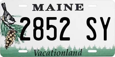 ME license plate 2852SY