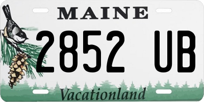ME license plate 2852UB