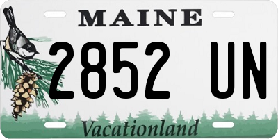 ME license plate 2852UN