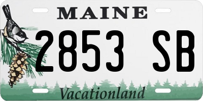 ME license plate 2853SB