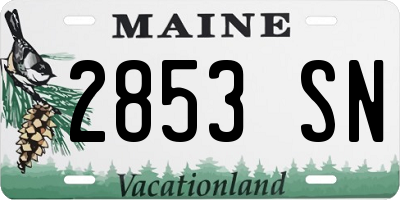 ME license plate 2853SN