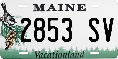 ME license plate 2853SV