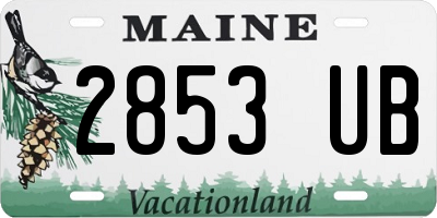 ME license plate 2853UB