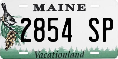 ME license plate 2854SP
