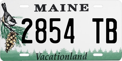 ME license plate 2854TB