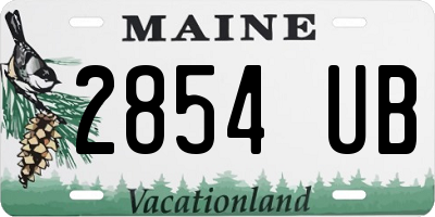 ME license plate 2854UB