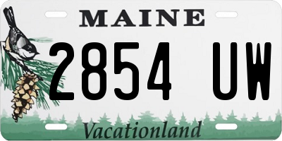 ME license plate 2854UW