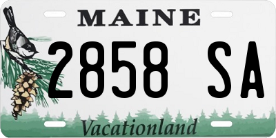 ME license plate 2858SA