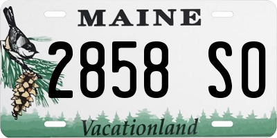 ME license plate 2858SO