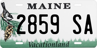 ME license plate 2859SA