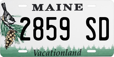 ME license plate 2859SD