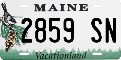 ME license plate 2859SN