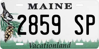 ME license plate 2859SP