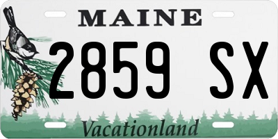 ME license plate 2859SX