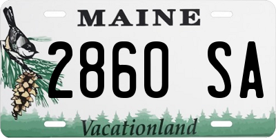 ME license plate 2860SA