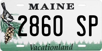 ME license plate 2860SP