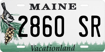 ME license plate 2860SR