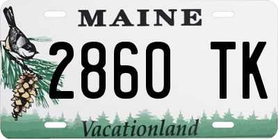ME license plate 2860TK
