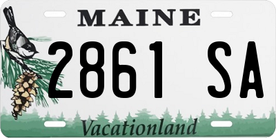 ME license plate 2861SA