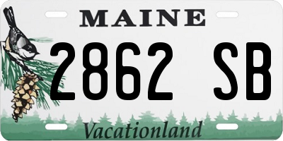 ME license plate 2862SB