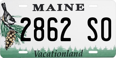ME license plate 2862SO