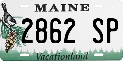 ME license plate 2862SP