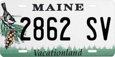 ME license plate 2862SV