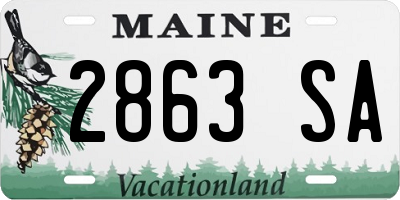 ME license plate 2863SA