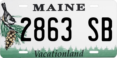 ME license plate 2863SB