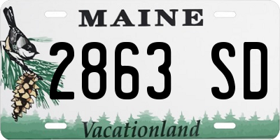 ME license plate 2863SD