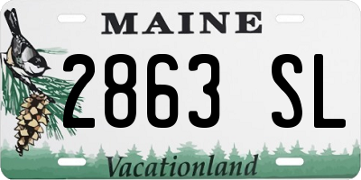 ME license plate 2863SL