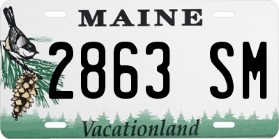 ME license plate 2863SM